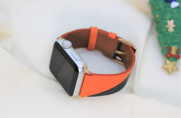 高級革使用Apple Watchエプソンレザーバンド　腕時計ベルト 時計ベルト　D43 高級金具付け 1枚目の画像