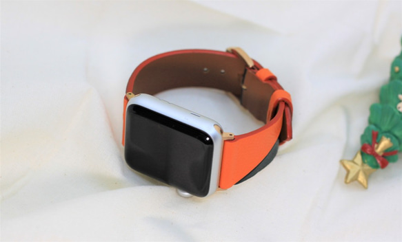 高級革使用Apple Watchエプソンレザーバンド　腕時計ベルト 時計ベルト　D43 高級金具付け 2枚目の画像