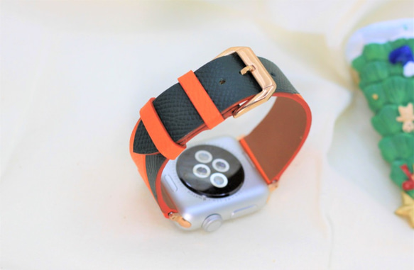 高級革使用Apple Watchエプソンレザーバンド　腕時計ベルト 時計ベルト　D43 高級金具付け 3枚目の画像