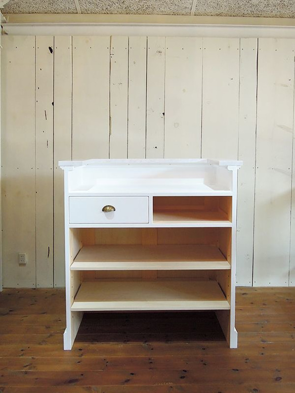 美容室 ネイルサロン エステサロン アンティーク調レジカウンター レジ台 レセプションカウンター W1000 大理石天板 