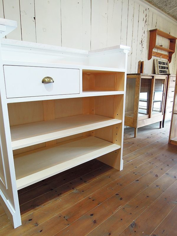 美容室 ネイルサロン エステサロン アンティーク調レジカウンター レジ台 レセプションカウンター W1000 大理石天板 