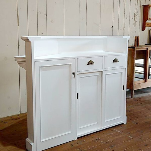 美容室L字カウンター（W1300ホワイト） ネイルサロンレジカウンター