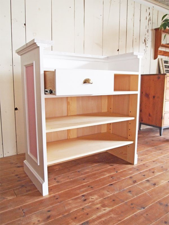 美容室 ネイルサロン エステサロン アンティーク調レジカウンター レジ台 レセプションカウンター W1000 大理石天板 W1000