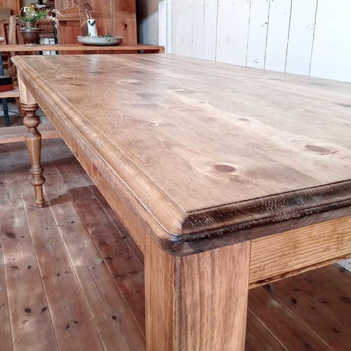 アンティーク調ダイニングテーブルW1800×D1200 サイズオーダー ろくろ