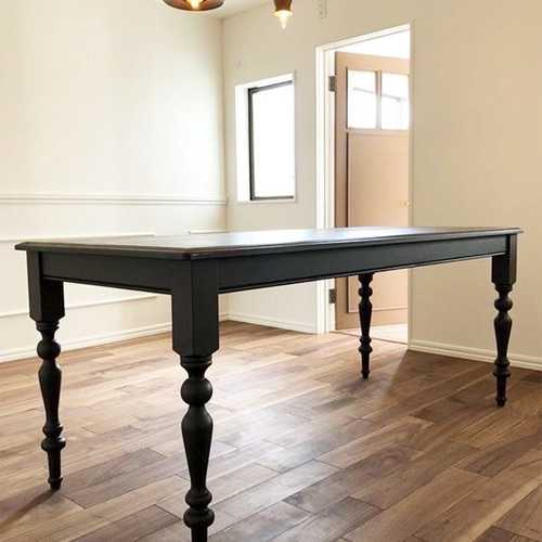 アンティーク調ダイニングテーブルW1800×D1200 サイズオーダー ろくろ