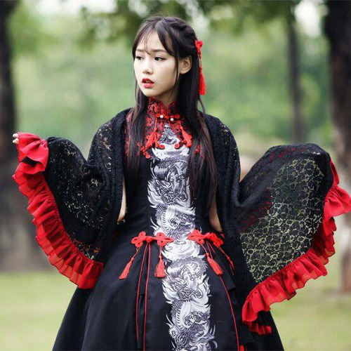 ハロウィン コスプレ仮装 ゴスロリ お姫様 女性 青龍 ドラゴン 