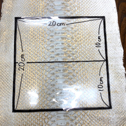 パイソン　ヘビ革　ホワイト×アンティークゴールド　一枚革_P8 9枚目の画像