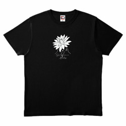 Tシャツ 黒白花B0035 7枚目の画像