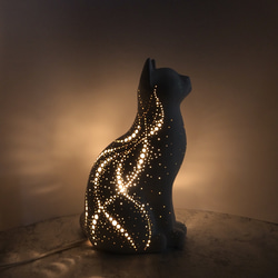 猫型ランプシェード(星のダンス) 2枚目の画像