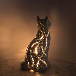 猫型ランプシェード(星のダンス) 4枚目の画像