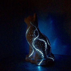 猫型ランプシェード(星のダンス) 5枚目の画像