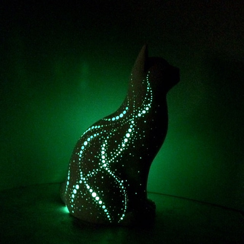 猫型ランプシェード(星のダンス) スタンドライト・テーブルランプ 猫