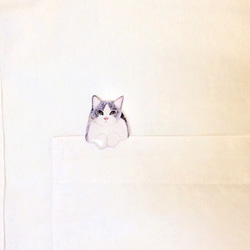 Hachiware 貓胸針（灰貓） 第5張的照片