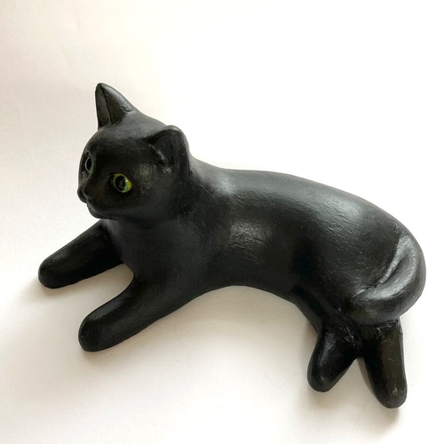 黒猫の置物 招き猫 猫ハウス 通販 12735154｜Creema(クリーマ)