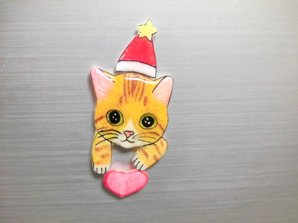 聖誕貓磁鐵（茶虎貓套裝3） 第1張的照片