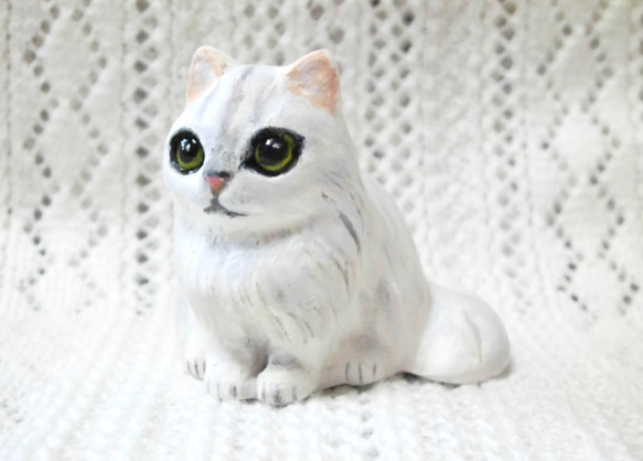 プチ猫の 置物（チンチラシルバー） その他アート 猫ハウス 通販