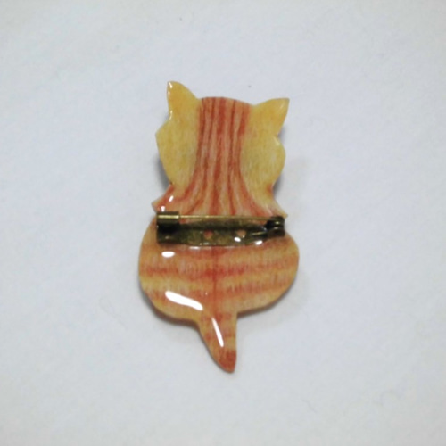 茶猫レジンブローチ