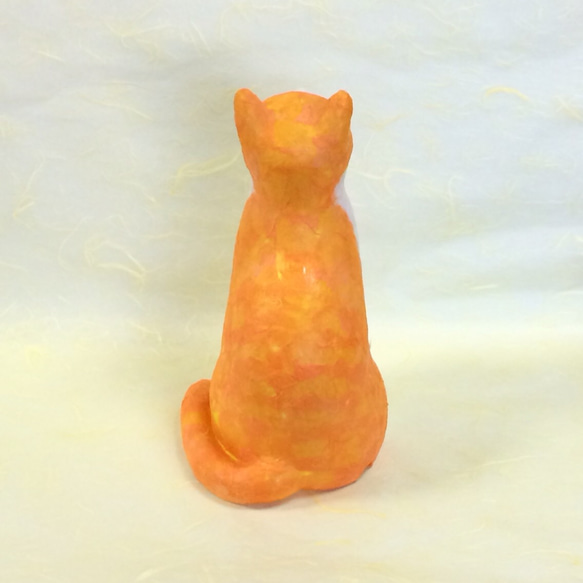 猫型ランプシェード (茶トラ） 5枚目の画像