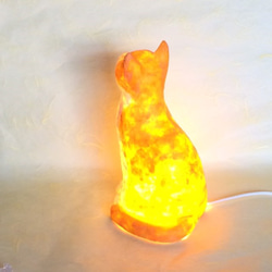 猫型ランプシェード (茶トラ） 2枚目の画像
