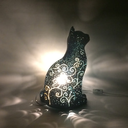 星空の黒猫ランプシェード 2枚目の画像