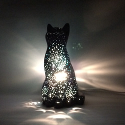 星空の黒猫ランプシェード A 4枚目の画像
