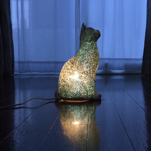 白猫ランプシェード (水面) スタンドライト・テーブルランプ 猫ハウス