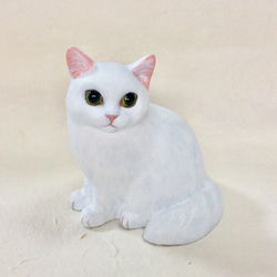 白猫の置物 3枚目の画像
