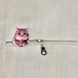 從口袋裡偷看的 Kijitora 貓胸針 第2張的照片