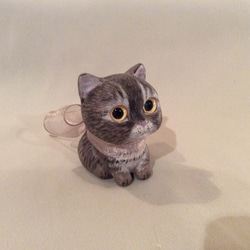 マシュマロ子猫 (メインクーン)　石粉粘土の置物 2枚目の画像