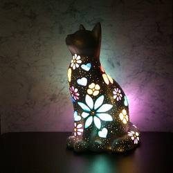 ♡親子猫の読書　ランプ ベージュシェード♡ ♡親子猫の読書 ランプ ベージュシェード♡ ライト・照明