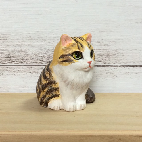 キジトラ白猫 の置物 その他アート 猫ハウス 通販 9759545