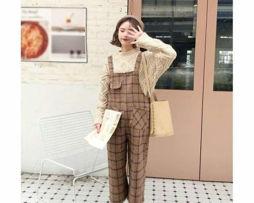 ts(s) チェック柄オーバーオール antiqua サロペット オーバーオール チェック柄サロペット