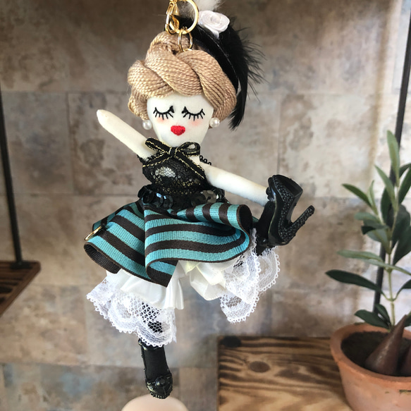 バッグチャーム「Moulin rouge Fairy」グリーン×ブラウン ルルベちゃん 