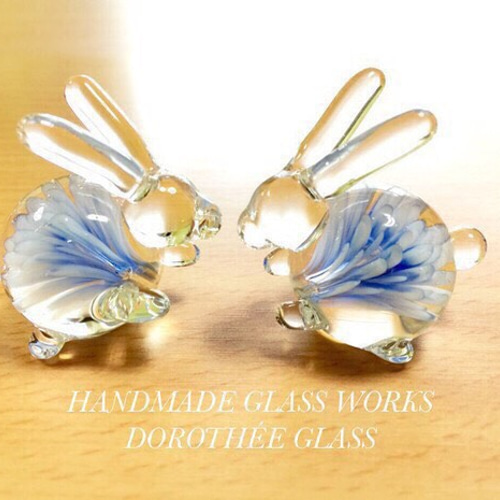 ガラス細工のうさぎ ペアセット その他置物 Dorothée Glass 通販