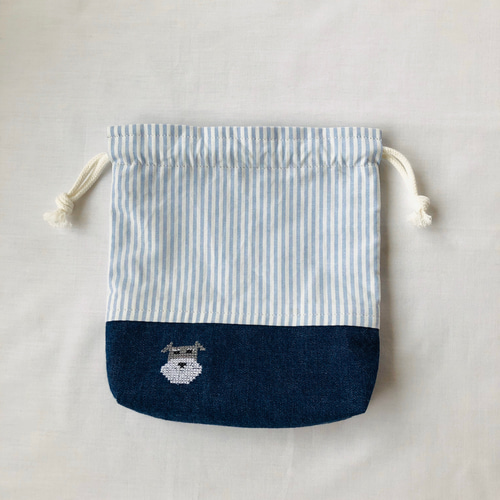 巾着袋 犬の刺繍(ミニチュアシュナウザー) ポーチ you 通販