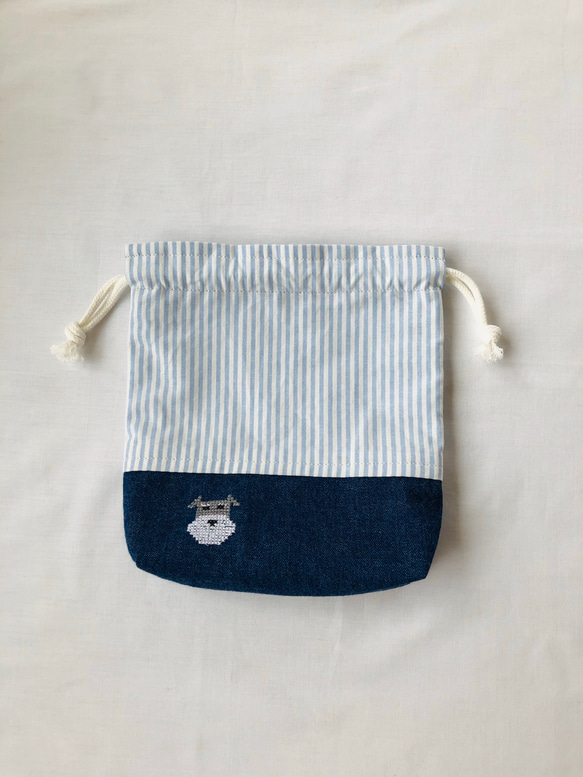 ハンドメイド 巾着袋 シュナウザー （ハンドメイド 巾着袋