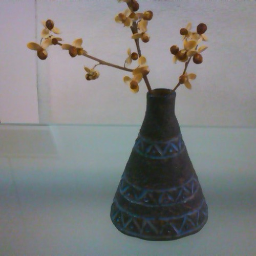 楕円の三角錐の象嵌一輪挿し 一輪挿し・花瓶・花器 土楽 通販 10111950