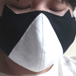【夏マスク対応】ハチワレ猫ちゃんマスク◆レディースサイズ 2枚目の画像