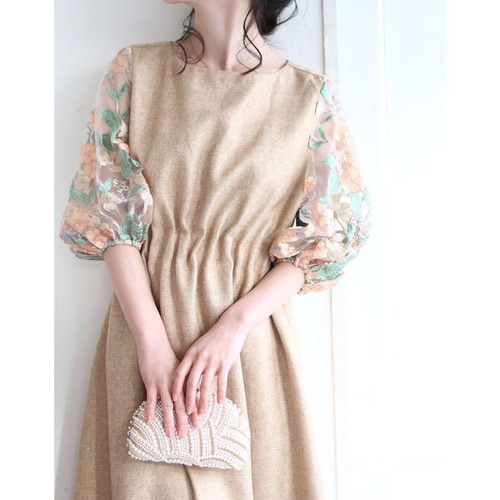 花柄刺繍ワンピース ワンピース Miya 通販 9099942|Creema 花柄刺繍ワンピース ワンピース Miya 通販 9099942|Creema