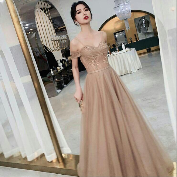 スリムロングトースト服花嫁フィッシュテールドレス女性宴会結婚式  