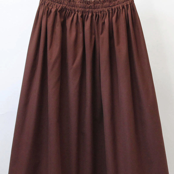 ●【オーダー品・ポケット付き！】シックで柔らかな着心地 コットンビエラのスカート｜チョコレートブラウン 6枚目の画像