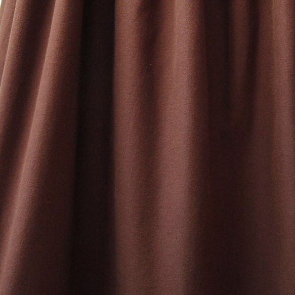 ●【オーダー品・ポケット付き！】シックで柔らかな着心地 コットンビエラのスカート｜チョコレートブラウン 10枚目の画像