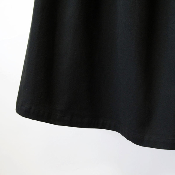 ●【オーダー品・ポケット付き！】シックで柔らかな着心地 コットンビエラのスカート｜ブラック（黒） 8枚目の画像