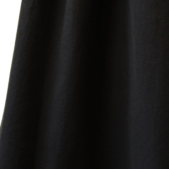 ●【オーダー品・ポケット付き！】シックで柔らかな着心地 コットンビエラのスカート｜ブラック（黒） 9枚目の画像