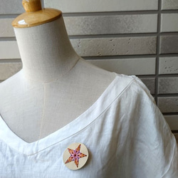 自由に刺繍して作る革パーツ星柄とふんわり柔らかい★ストールセット 10枚目の画像
