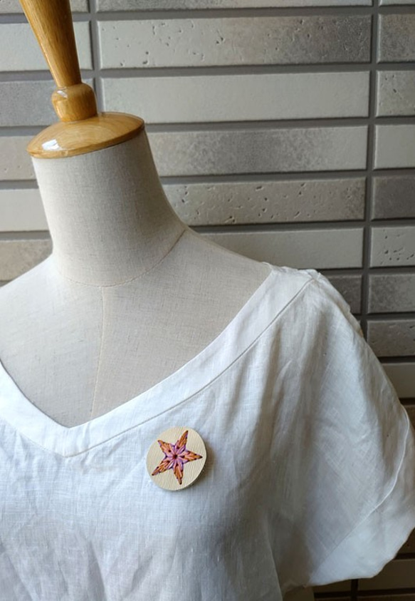自由に刺繍して作る革パーツ星柄とふんわり柔らかい★ストールセット 10枚目の画像