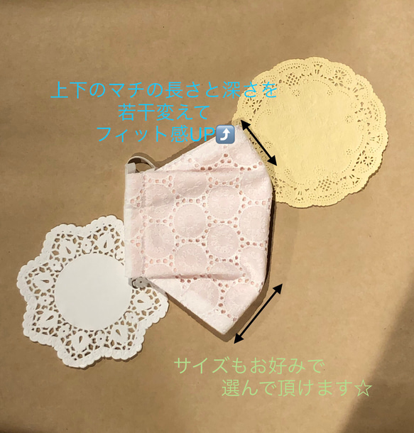 【サイズ選べる】ヒンヤリマスク　刺繍入り丸レース 3枚目の画像