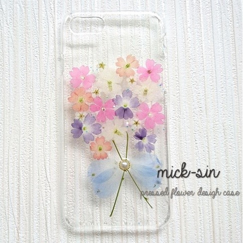 バーベナいっぱいの花束 iphoneケース/押し花ケース iPhoneケース