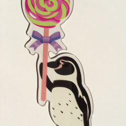 透明しおり　フンボルトペンギン＆キャンディ 1枚目の画像
