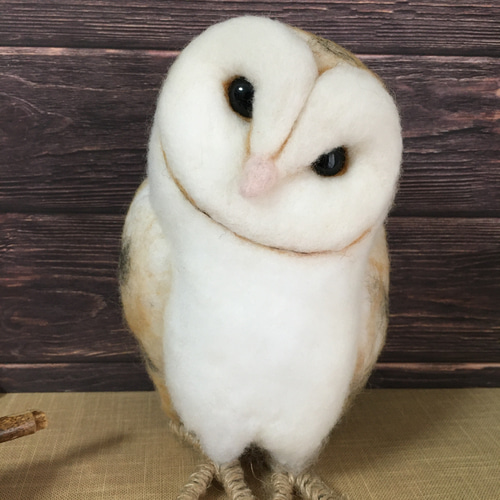 羊毛フェルトのメンフクロウ 羊毛フェルト 雪玉。 通販 12285122